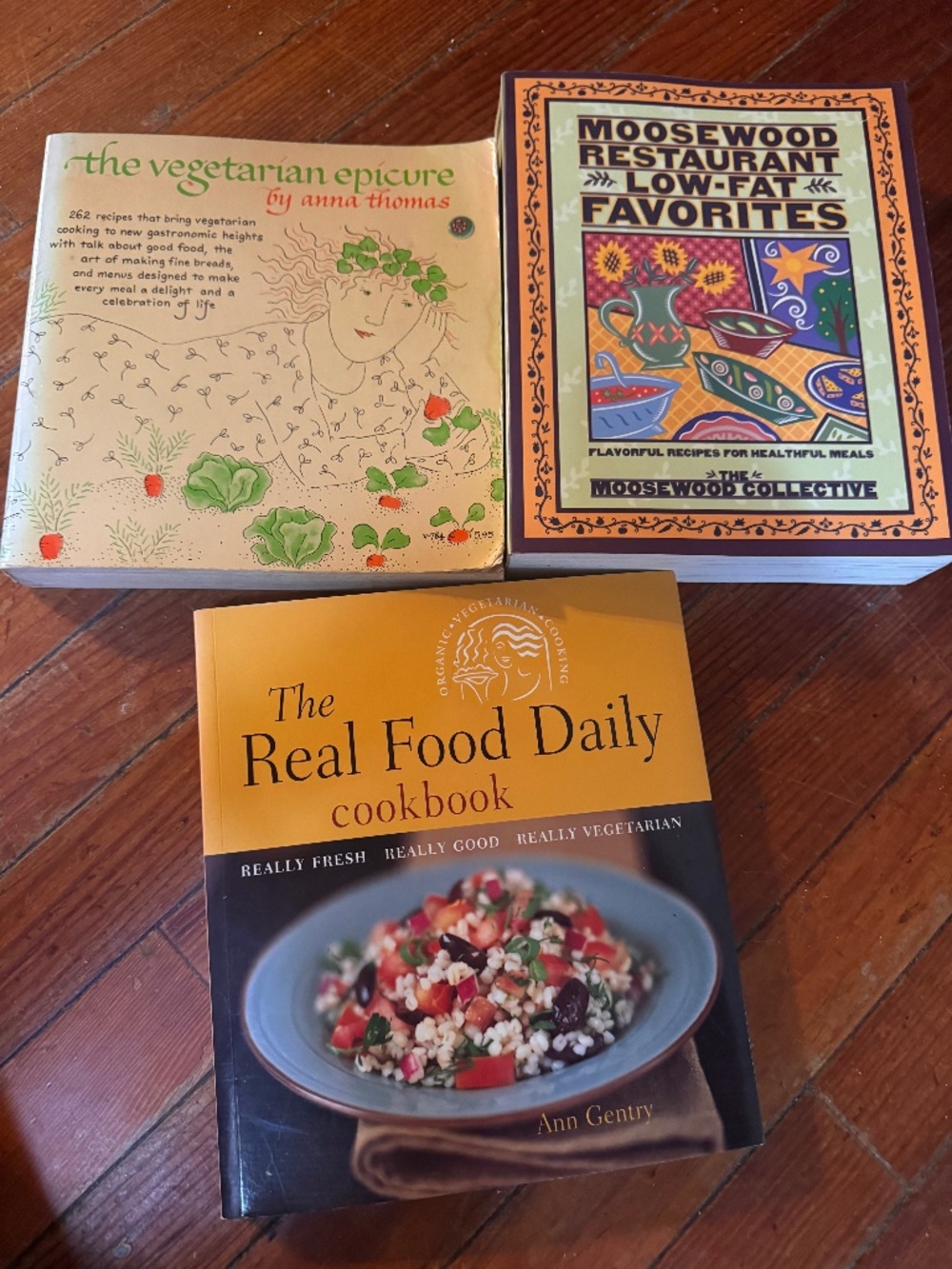 Vintage Vegetarian Cookbook Bundle Moosewood Low Fat Favorites Anna Thomas Real